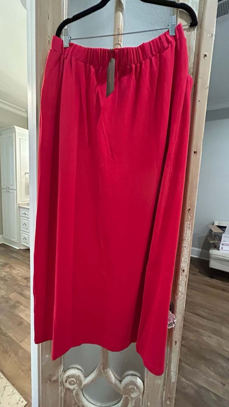 Aleeza Paris Elara Skirt Size XL RED Elastic Waist